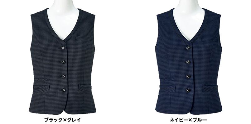 LV1181 BONMAX/オプティカルチェック ベスト 小柄チェック柄 色展開