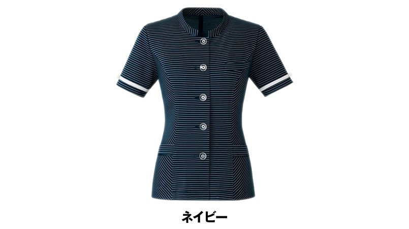 [廃番]ユキトリイ YT1702 オーバーブラウス ライトジャケット ボーダー(ニット/高通気) 色展開