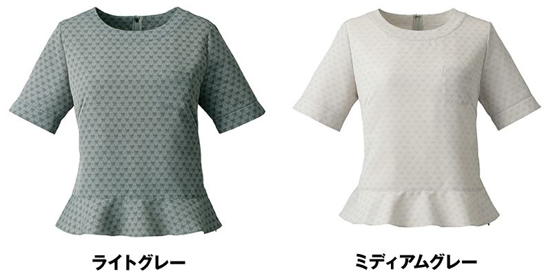 [廃番]ユキトリイ YT1713 プルオーバーブラウス フレンチリボンジャガード 色展開