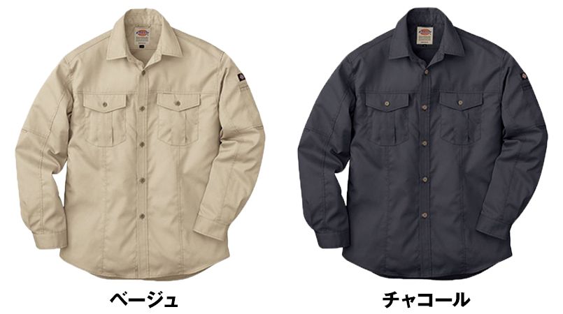 D-1878 Dickies 長袖ロールアップシャツ 色展開