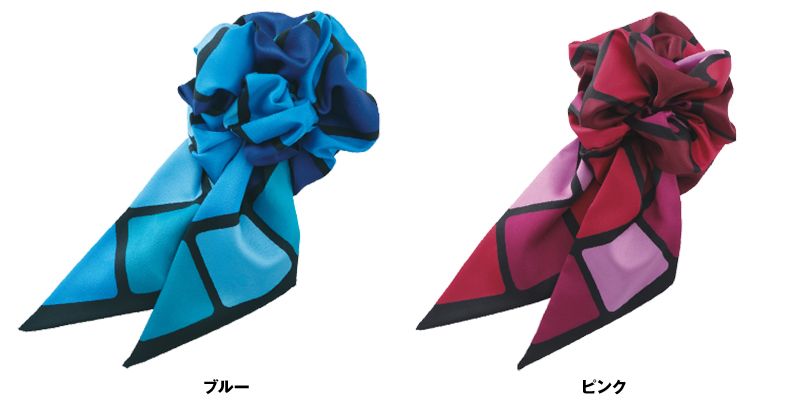 EAZ560 enjoy コスメパレットのような華やかなコサージュミニスカーフ 色展開
