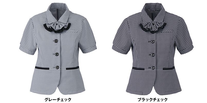 ESA461 Enjoy オーバーブラウス チェック 色展開