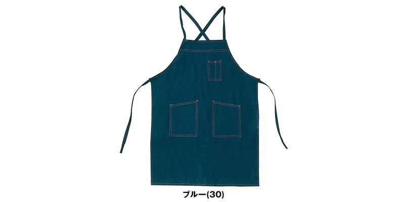 005 シンメン 胸当てベルトエプロン(タスキ式) デニム 色展開