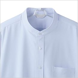 アイトス 634153 [通年]北陸の素材力 メンズ長袖スタンドカラーシャツ 高すぎず、詰まりすぎない襟の高さがポイント。

