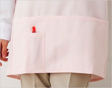 861372 アイトス/ルミエール 胸当てエプロン(丈短め)(男女兼用) 収納力抜群の大きなポケット