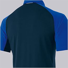 アイトス AZ10613[春夏用]半袖ポロシャツ[男女兼用] 背中・袖下には通気性のいいディンプルメッシュを配置