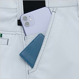 アイトス AZ1951[春夏用]エコワーカー ストレッチ ノータックカーゴパンツ[男女兼用] ポケット内にサブポケットを装備

