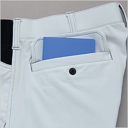 アイトス AZ2421[通年]ノータックカーゴパンツ[男女兼用] ドットボタン付きのヒップポケットを装備