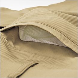 アイトス AZ2450[春夏用]ワークパンツ（ノータック）[男女兼用] ポケット内メッシュ。パンツのポケット内側もメッシュ仕様で通気性を確保。
