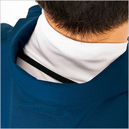 AZ2998 アイトス 空調服 半袖ブルゾン(男女兼用) ポリ100％ 衿の内側にある調整紐をとめることで、首元と脇の間に生まれる空気の通り道ができ、涼しく快適な環境を作ります