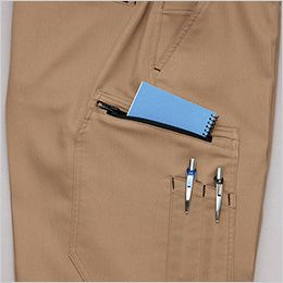 アイトス AZ3321[秋冬用]カーゴパンツ(ノータック)[男女兼用] ファスナー付きのカーゴポケットにはペン差しも装備