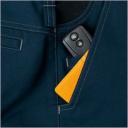 アイトス AZ3520[秋冬用]エコT/Cストレッチワークパンツ[男女兼用] ポケット内に便利に使えるサブポケットを装備したダブルポケット仕様