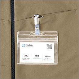 長袖ブルゾン(男女兼用) 名札ループ。左胸ポケット部にIDカードなどを装着できるループを装備。
