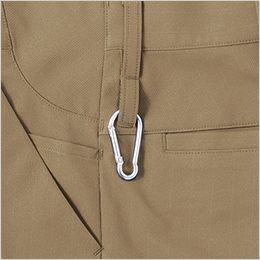アイトス AZ4250 [春夏用]TULTEX ワークパンツ(ノータック)[男女兼用] キーループ。両サイドのベルト通し下部に便利に使えるループを装備。
