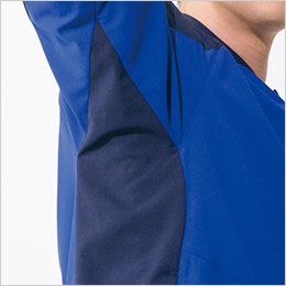 アイトス AZ4930 [春夏用]長袖ブルゾン[男女兼用] 脇下トリカット。つっぱらず、腕の動きにストレスを与えない一枚布構造。
