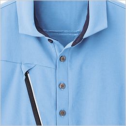 アイトス AZ50017 [春夏用]長袖ポロシャツ[男女兼用] 前立て長めで顔入れしやすい。
