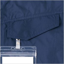 アイトス AZ50289 [春夏用]空調服®長袖ブルゾン[男女兼用] 胸ポケット。多用途に使えるシンプルな胸ポケット、フラップにドットボタン付き。
