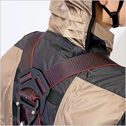 アイトス AZ50297 空調服ベスト (男女兼用)[返品NG] 落下制止用器具による擦れに対処するために各部に高強度リップ素材を採用。