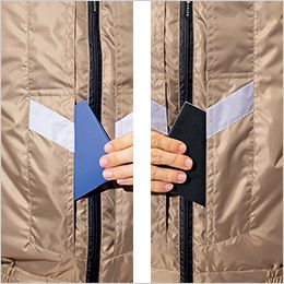 アイトス AZ50297 空調服ベスト (男女兼用)[返品NG] 墜落防止用器具の影響を受けにくいウエスト中央にファスナーポケットを装備。胸ポケットと併用で高い収納力を実現。