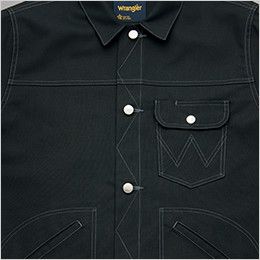 AZ64202 アイトス Wrangler(ラングラー) ボタンジャケット(男女兼用) フロントデティール