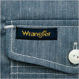 アイトス AZ64435 Wrangler(ラングラー) 長袖シャツ[男女兼用]  ポケット部の補強とアクセント兼ねた配色カン止め

