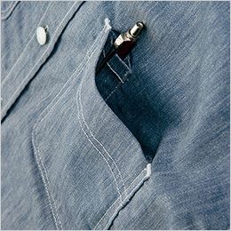 アイトス AZ64437 Wrangler(ラングラー) 半袖シャツ[男女兼用] ペンなどが出し入れしやすい便利なペン差し付きポケット