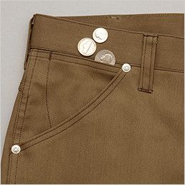 AZ64450 Wrangler(ラングラー) ノータックワークパンツ(男女兼用) 鍵や小物の収納に便利なサブポケット付きのポケット