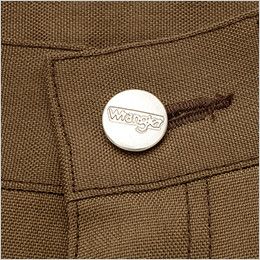 AZ64450 Wrangler(ラングラー) ノータックワークパンツ(男女兼用) ロゴ入りの刻印タックボタン