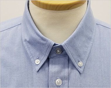 AZ7874 アイトス オックスボタンダウンシャツ/七分袖(男性用) きっちりした印象のボタンダウンの襟元