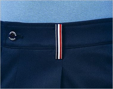 UZL4027 ルコック ワンタックスラックスパンツ(男女兼用) ベルトループの3色テープが彩りを添えます