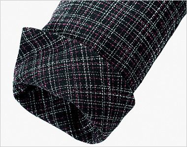 Bonmax AJ0259 エレガントローズ ノーカラージャケット チェック 袖口スリット部分の裏地は表側と同じ生地を使用し、折り返しても美しさをキープします。