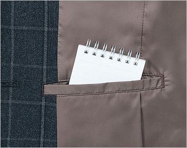 Bonmax AJ0261 [通年]トラッドパターン ジャケット チェック ジャケットの右内側にメモ帳が入る深さの内ポケット付き