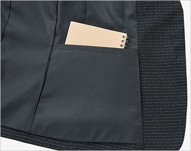Bonmax AJ0285 [通年]ポリジン ジャケット[抗菌防臭][ストレッチ] 左側にメモ帳が入る深さの内ポケット付き