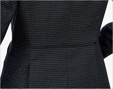 Bonmax AJ0285 [通年]ポリジン ジャケット[抗菌防臭][ストレッチ] 裾に入ったベンツが腰まわりにゆとりを持たせ、 ウエストのパイピングが 腰位置を高く見せます。