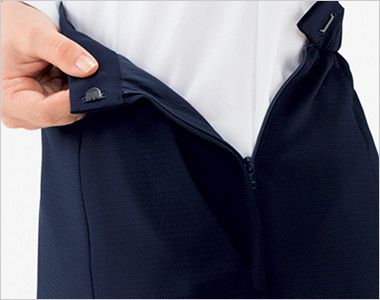 Bonmax AS2321 [通年]ハッピーコーデ Aラインスカート(ロング丈)[ストレッチ/抗菌防臭/吸水速乾] 左脇ファスナー開き。両脇には斜めポケット付き。