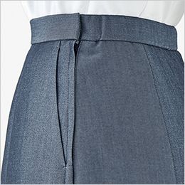 Bonmax AS2806 [春夏用]シャンブレー Aラインスカート 無地 斜めポケット付き