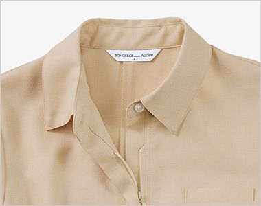 BONMAX AUO5302 [通年]BONCIERGE meets Audire ワンピース[ストレッチ] 前ファスナー開き。開閉しやすいファスナー仕様。持ち出し付きで、ファスナーが肌に直接当たらない仕様です。