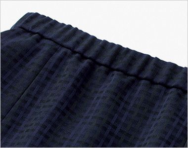 Bonmax BCS2109 [通年]ニュアンスドビー Aラインスカート [チェック/ストレッチ] 後ろゴム仕様で、5cmのアジャスト分量がサイズ変化に柔軟に対応します。