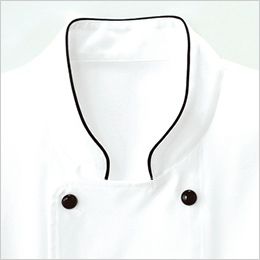 Facemix FB4513U コックシャツ/七分袖(男女兼用) おしゃれなパイピング入りのスタンドカラー