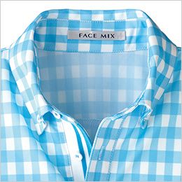 Facemix FB4523U チェックプリントドライポロシャツ/半袖(男女兼用)ボタンダウン 襟元アップ