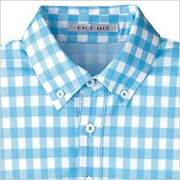 Facemix FB4523U チェックプリントドライポロシャツ/半袖(男女兼用)ボタンダウン きちんと感のあるボタンダウン仕様