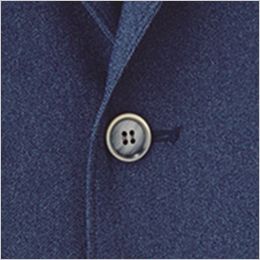 Facemix FJ0017M デニム調カジュアルジャケット(男性用) 水牛調のボタンは1個ずつ色柄が微妙に異なり、おしゃれな仕上がり