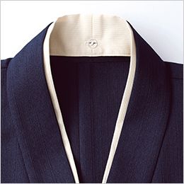 Facemix FJ0704U 作務衣(上衣)(男女兼用) ベージュの半衿で格式高い雰囲気に
