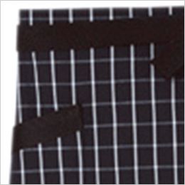 Facemix FK7123 チェック柄ロングエプロン ポケット付き