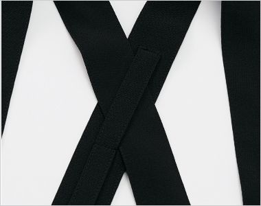 Facemix FK7185 胸当てエプロン 紐のクロス部分にはズレ防止のループ付き