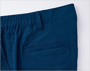 ユニセックスパンツ 後ろ左右は耐久性に優れた玉縁ポケット仕様に