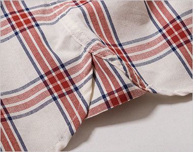 Lee LCS43007 ウエスタンチェックシャツ/七分袖(女性用) 耐久面を考慮した裾サイドにあしわられた補強布


