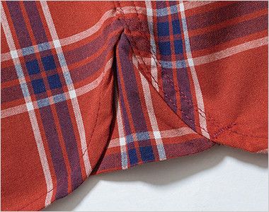 Lee LCS46007 ウエスタンチェックシャツ/七分袖(男性用) 耐久面を考慮した裾サイドにあしわられた補強布