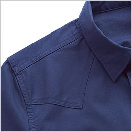 Lee LCS49002 オックスフォード七分袖シャツ(男女兼用) 切り替えがおしゃれな肩ヨーク
