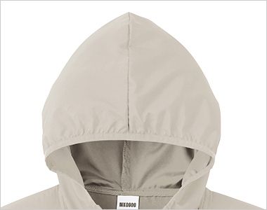 リサイクルタフタフーデッドジャケット フード口はバインダー始末